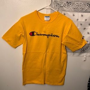 Champion Heritage T-Shirt Yellow w Screen Printed Logo